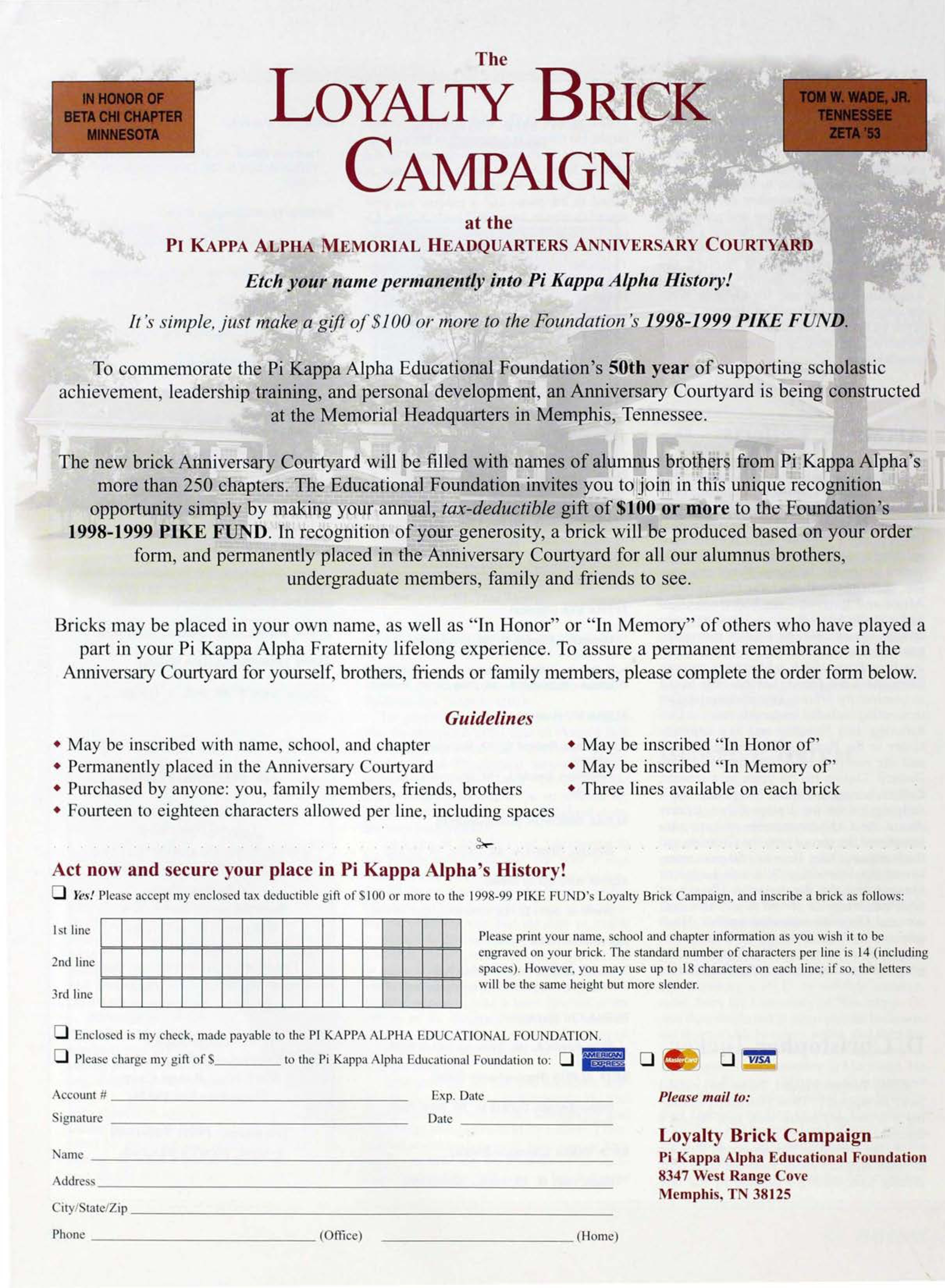 Shield & Diamond, Vol. 109, No. 4, Back Cover